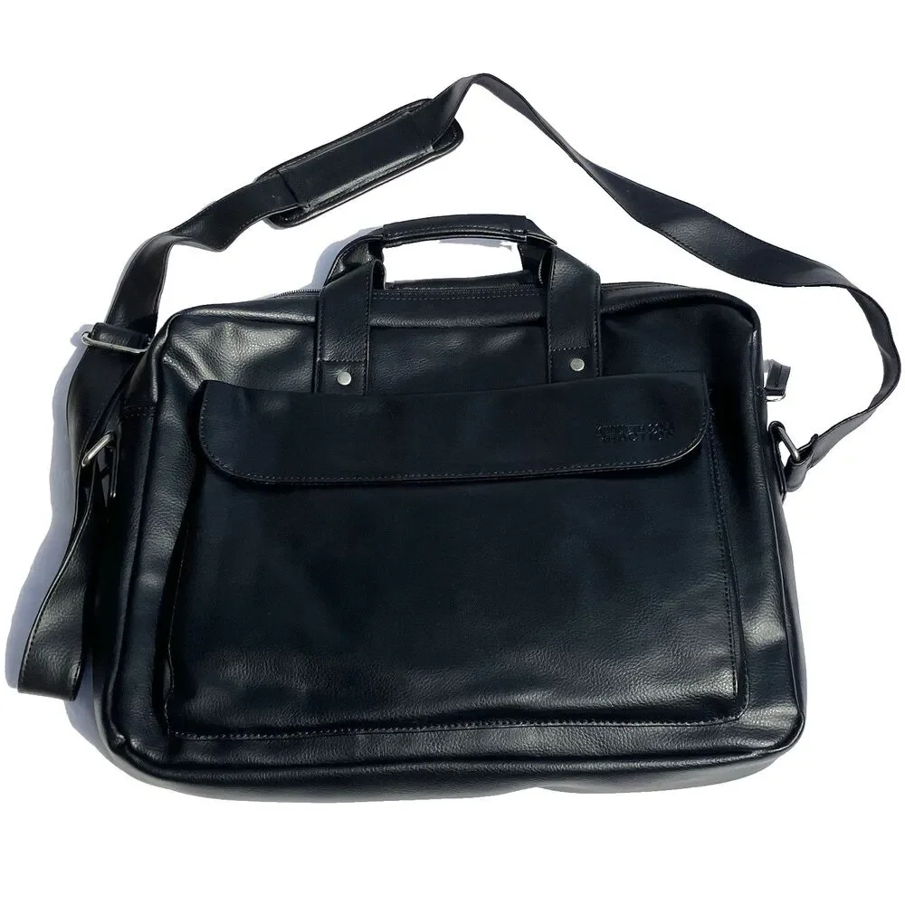 Kenneth Cole Reaction NEW Briefcase Laptop Messenger Bag 532295X Pebbled Black